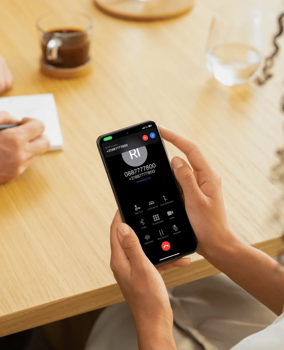 3CX omgeving op telefoon